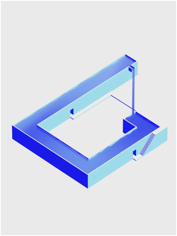 Isometric illustration, blue
