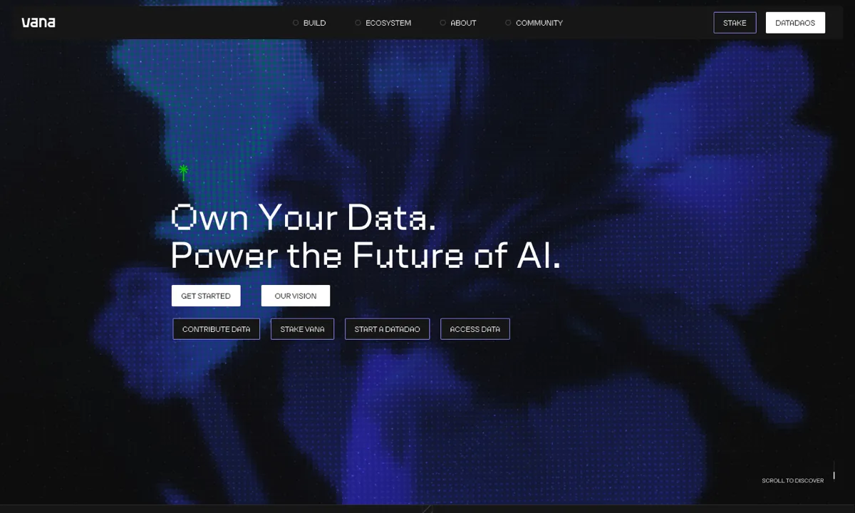 Vana homepage design